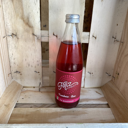 Foliz Kombucha Framboise Rose Bio 33cl, Foliz