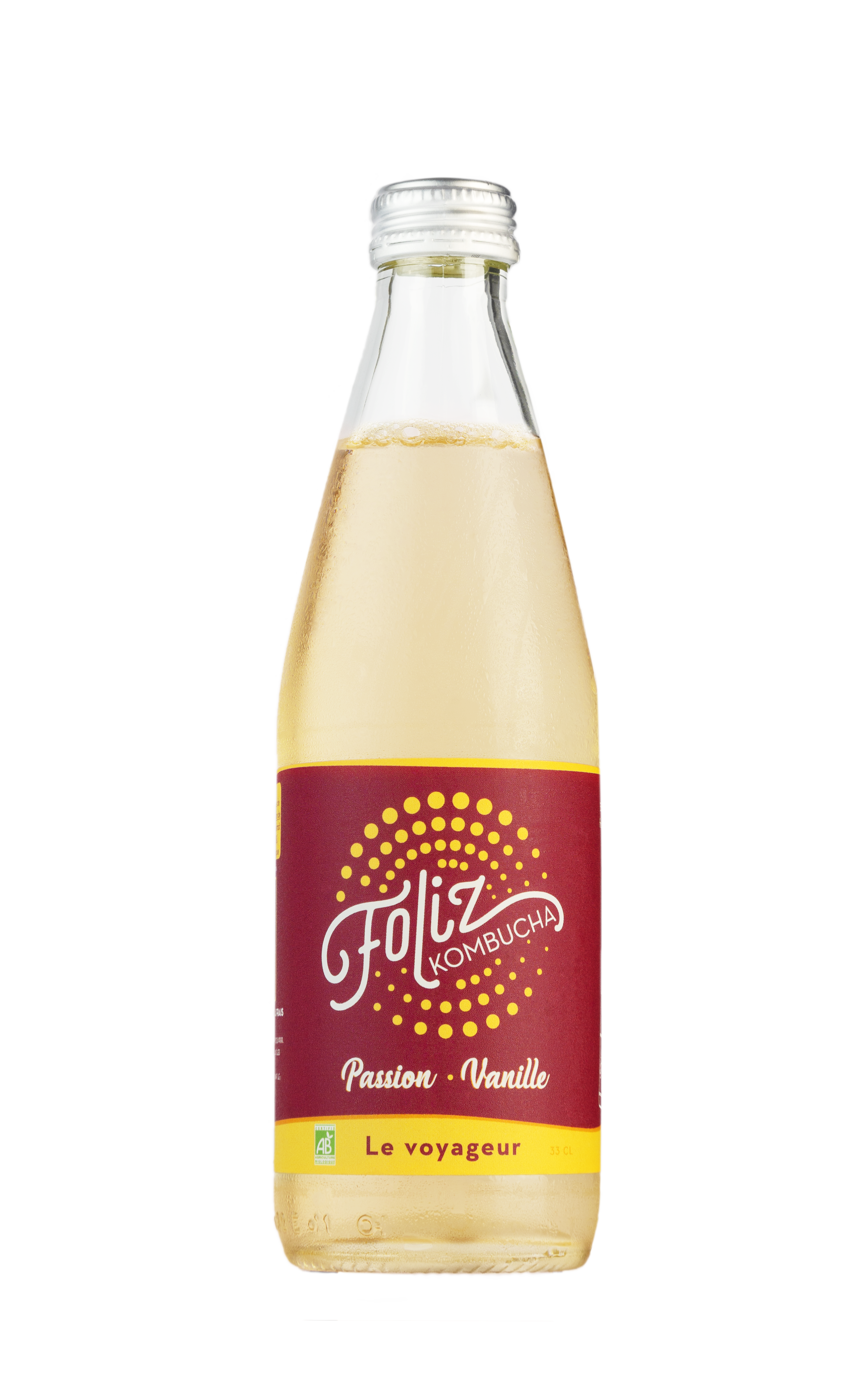 Foliz Kombucha Passion Vanille Bio 33cl, Foliz