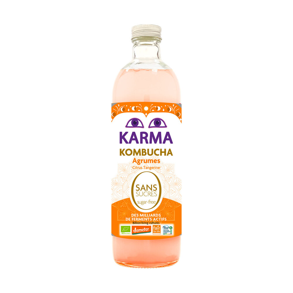 Karma Kombucha Agrumes sans sucre 75 cl, Karma