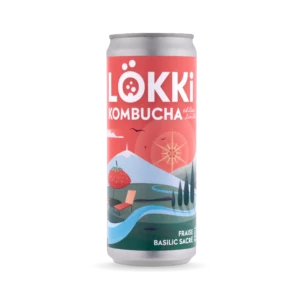 Lökki Kombucha Fraise Basilic Sacré 33cl, Lökki